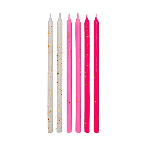 Vela Palito Degradê Rosa 6un - Regina