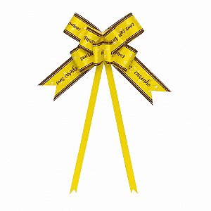 Laço Tradicional Grande Com Carinho Amarelo Ouro 10 un - Hiper