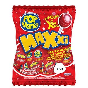 Pirulito Maxxi Big Morango 672g - Riclan