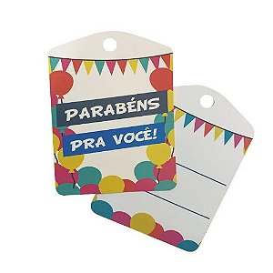 Tag Decorativa Parabéns Pra Você 10un - Hiper Embalagens