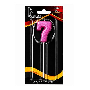Vela Citrus Metali Pink Número 7 - Alchester