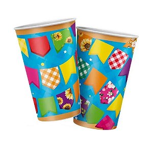 Copo Papel Arraiá 180ml 8un - Regina