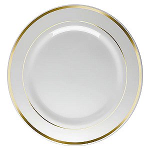 Prato Sobremesa Borda Dourada 15cm 6un - Silver