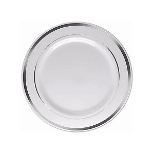 Prato Sobremesa Borda Prata 15cm 6un - Silver