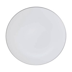 Prato Sobremesa Branco Com Prata 19cm 6un - Silver
