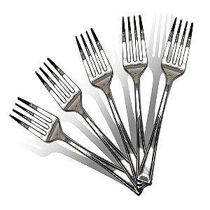 Garfo Sobremesa Premium 10un - Silver