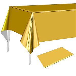 Toalha Mesa Metalizada Dourada 137x183cm - Silver