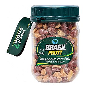 Amendoim Com pele Torrado e Salgado 160g - Brasil Frutt