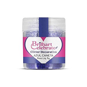 Glitter Para Decoração Azul Caneta 5g - Brilhart