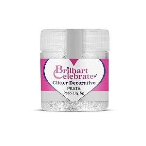 Glitter Para Decoração Prata 5g - Brilhart