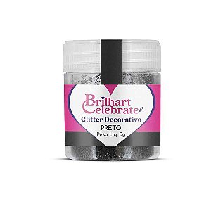 Glitter Para Decoração Preto 5g - Brilhart