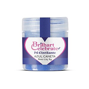 Pó Para Decoração Cintilante Azul Caneta 5g - Brilhart