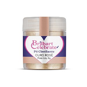 Pó Para Decoração Metálico Ouro Rose 5g - Brilhart