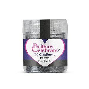 Pó Para Decoração Cintilante Preto 5g - Brilhart