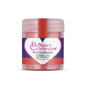 Pó Para Decoração Cintilante Vermelho Morango 5g - Brilhart