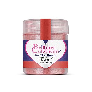 Pó Para Decoração Cintilante Vermelho Natal 5g - Brilhart