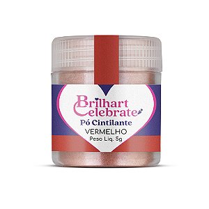 Pó Para Decoração Cintilante Vermelho 5g - Brilhart