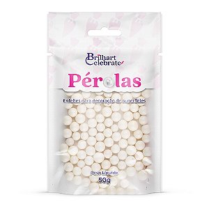 Pérola Cintilante Branca Média 50g - Brilhart
