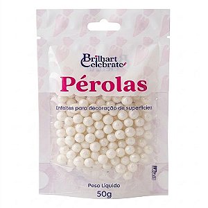 Pérola Glitter Perolada Média 50g - Brilhart