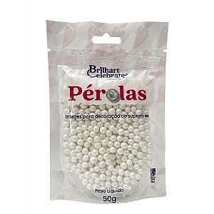 Pérola Cintilante Branca Pequena 50g - Brilhart