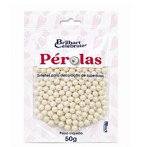 Pérola Glitter Perolada Pequena 50g - Brilhart