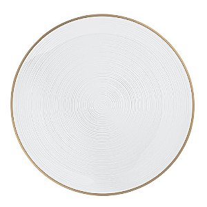 Prato Sobremesa Transparente com Borda Dourada 19cm 6un - Silver