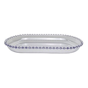 Bandeja Oval Pérola Grande Transparente - Lsc Toys