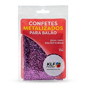 Confete Metalizado Rosa 0,1cm 15g - KLF