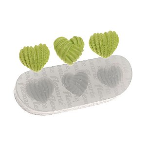Molde de Silicone Trio de Corações Green 1042 - Flexarte
