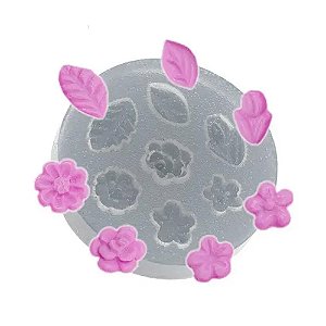 Molde de Silicone Mini Rosinha e Tulipa 113 - Flexarte