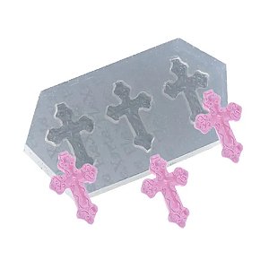 Molde de Silicone Trio de Mini Cruzes 497 - Flexarte