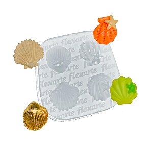 Molde de Silicone Quarteto de Conchas Lawanda 916 - Flexarte