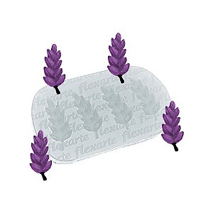 Molde de Silicone Quarteto de Florzinhas de Alfazema Pequenas 938 - Flexarte