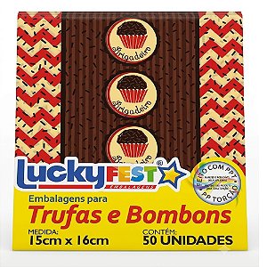 Embalagem Trufa Brigadeiro 15x16cm 50un - Lucky Fest