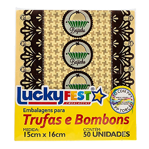Embalagem Trufa Beijinho 15x16cm 50un - Lucky Fest