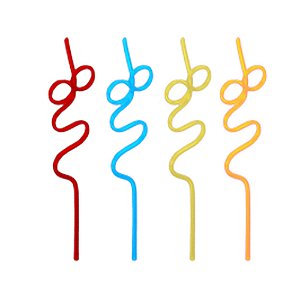 Canudo Divertido Espiral Sortido 4un - Silver
