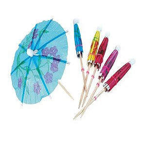 Palito Para Decoração Guarda Chuva Colorido 144un - Silver