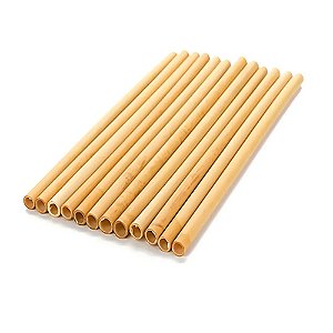 Canudo de Bambu Ecológico 12un - Silver