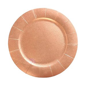 Sousplat de Papel Rose Gold 33cm - Silver