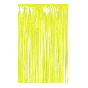 Cortina Metalizada Amarelo Neon 1x2m - Partiu Festa