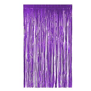 Cortina Metalizada Roxo 1x2m - Partiu Festa