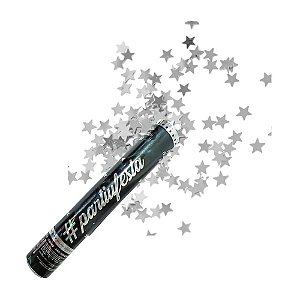 Lança Confete Estrela Prata 30cm - Partiu Festa