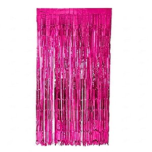 Cortina Metalizada Holográfica Pink 1x2m - Partiu Festa