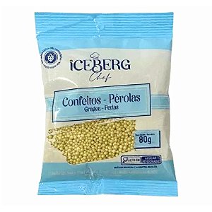 Confeito Perolado Dourado 80g - Iceberg