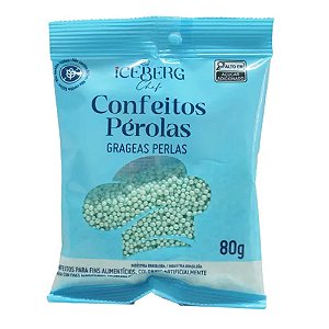 Confeito Perolado Azul Turquesa 80g - Iceberg