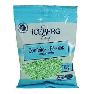 Confeito Perolado Verde 80g - Iceberg