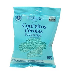 Confeito Perolado Azul 80g - Iceberg
