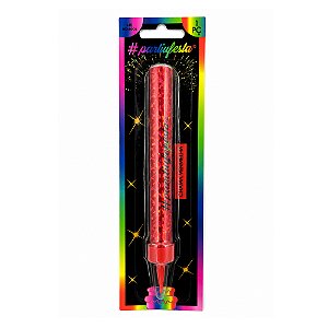 VELA VULCAO VERMELHA 12CM PARTIU FE