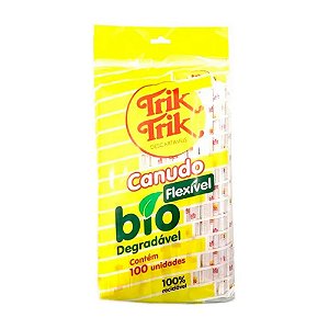 Canudo Flex Black 100un - Trik Trik