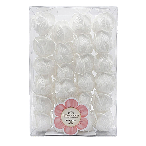 Forminha Botão de Rosa Branco/Branco 24un - Decora Doces